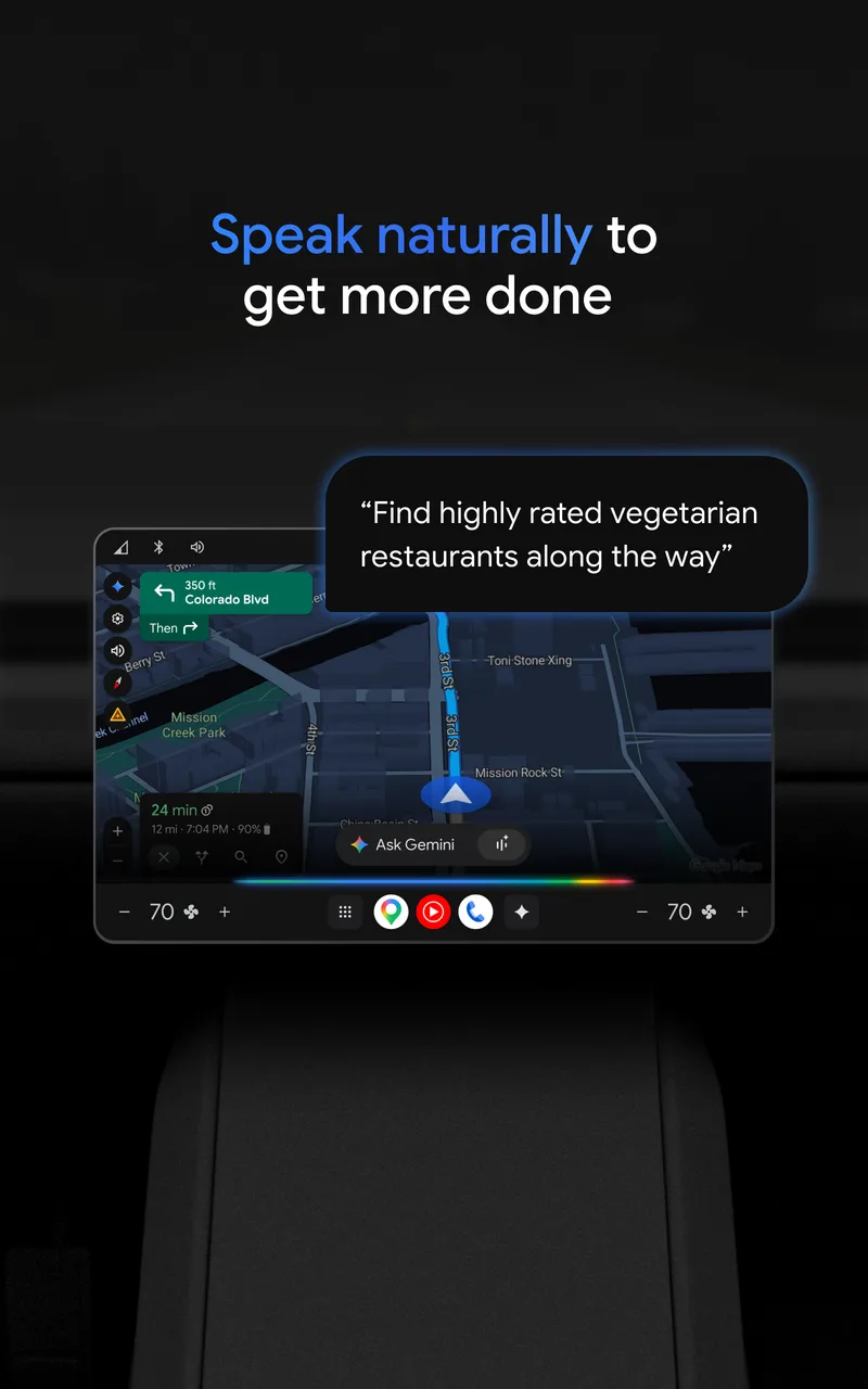 لقطة شاشة 1 من Google Gemini – in the car (Android Automotive)