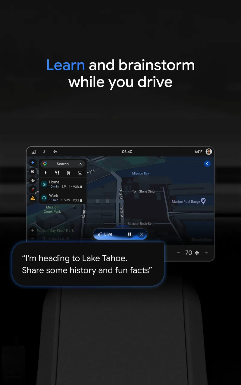 لقطة شاشة 4 من Google Gemini – in the car (Android Automotive)