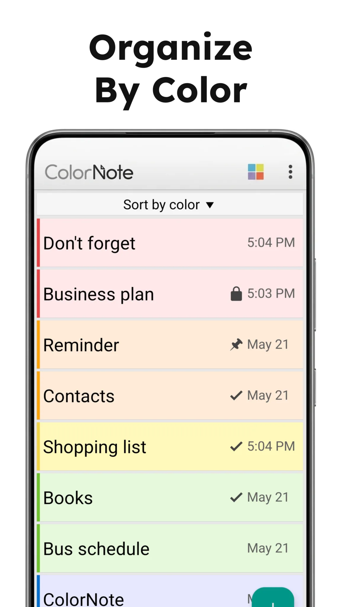 لقطة شاشة 1 من ColorNote Notepad Notes